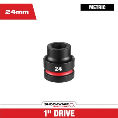 MLW49-66-6590 image(0) - Milwaukee Tool SHOCKWAVE&trade; Impact Duty 1" Drive 24MM Standard 6 Point Socket