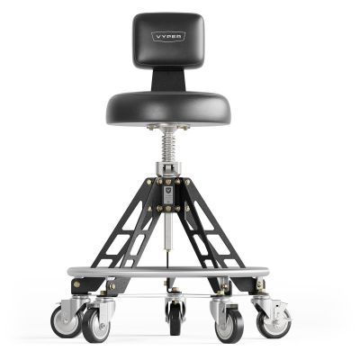 VYPESM-B-B-QH image(0) - Vyper Industrial 400 lb Capacity Elevated Steel Max Quick Height Shop Chair - Black/Black