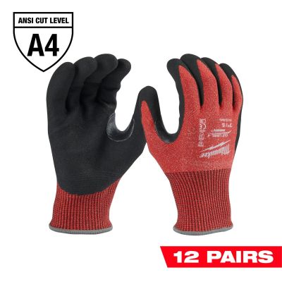 MLW48-22-8945B image(0) - Milwaukee Tool 12 Pair Cut Level 4 Coated Nitrile Dipped Gloves - S
