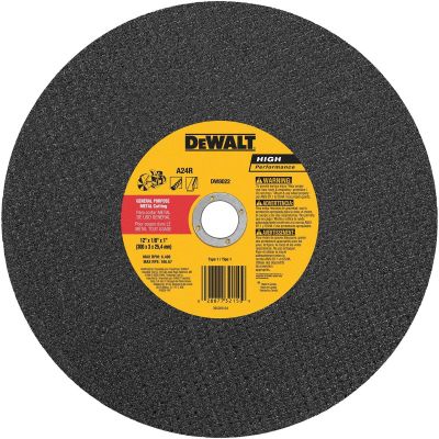 DWTDW8022 image(0) - DEWALT Cutting Wheel For Metal, A24N Abrasive, 12-Inch X 1/8-Inch X 1-Inch