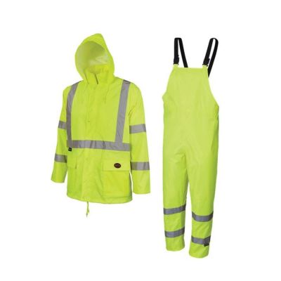 SRWV1080360U-S image(0) - Pioneer 150D Oxford Poly/PVC Waterproof Rainsuit  - Color:  Hi-Viz Yellow/Green  - Size: S