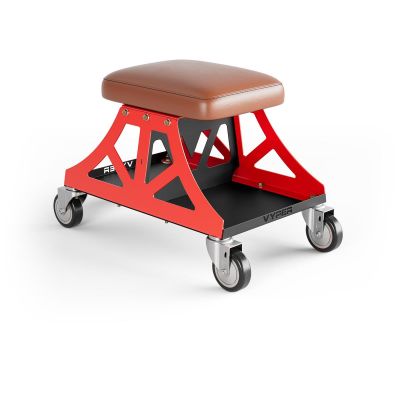 VYPLP-BR-R image(0) - Vyper Industrial 400 lb Capacity Low Pro Shop Chair - Brown/Red