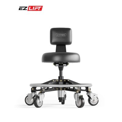 VYPRSM-B-B-EZ image(0) - Vyper Industrial 400 lb Capacity Robust Steel Max Ez-Lift Shop Chair - Black/Black