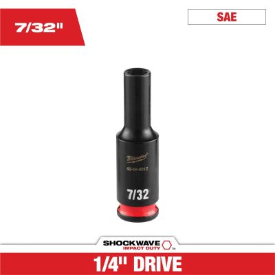 MLW49-66-6012 image(0) - Milwaukee Tool SHOCKWAVE&trade; Impact Duty 1/4" Drive 7/32" Deep 6 Point Socket