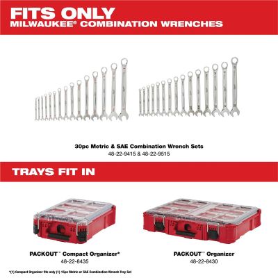 MLW48-22-9485T image(1) - Milwaukee Tool 30pc Metric & SAE Combination Wrench Trays