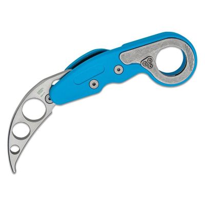 CRK4041T image(0) - CRKT (Columbia River Knife) Provoke 420J2 Stonewash Plain Blade Folding Knife with Kinematic Grivory Handle - Blue