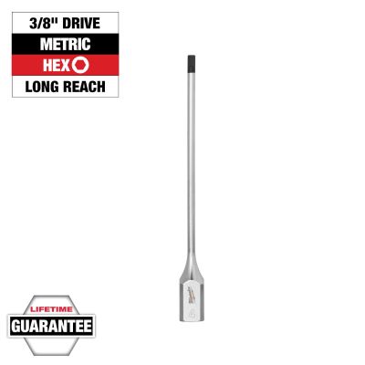 MLW45-34-1082 image(0) - Milwaukee Tool 3/8 Inch Drive 4mm Long Hex Bit Socket