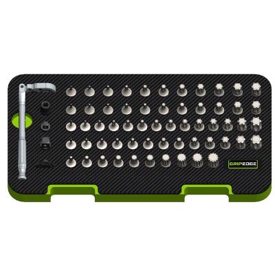 GETMDDA64S image(0) - GripEdge Tools 64-PC 1/4" Drive Low Profile Master Dual Action Drver (DAD) Set