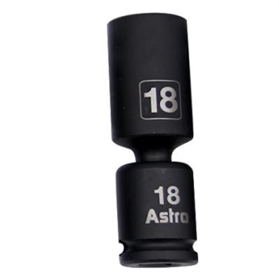 AST78344M09 image(0) - Astro Pneumatic 18MM 3/8 Inch Drive Mid-Length Pinless Universal Impact Socket - Metric