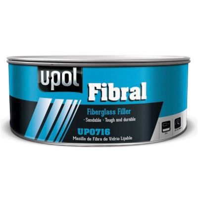 UPO0754 image(0) - U Pol Products FIBRAL UP0754 Fiberglass Filler, 1 L Can, Yellow, Fibrous/Paste