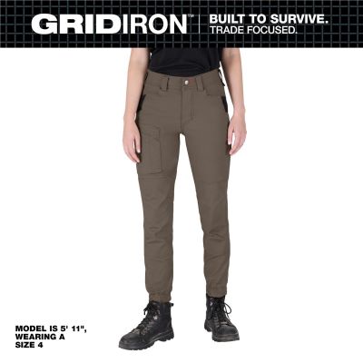 MLWF652N-10R image(0) - Milwaukee Tool Women's GRIDIRON Double Knee Jogger Pants - Brown - Size 10