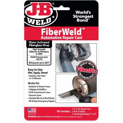 JBW38237 image(1) - J B Weld J-B Weld 38237 FiberWeld Permanent Repair Cast 2x36 Inch - High Strength Adhesive Fiberglass Wrap - Black