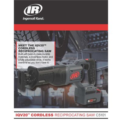 IRTC5101-K22 image(2) - Ingersoll Rand 20V Cordless Reciprocating Saw 2 Battery Kit, 1-1/4" Stroke, 3000 SPM