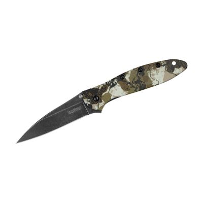 KER1660KCX image(0) - Kershaw Leek Assisted Open Liner Lock Drop Point Blade EDC Folding Pocket Knife - Kings Camo - Clamshell