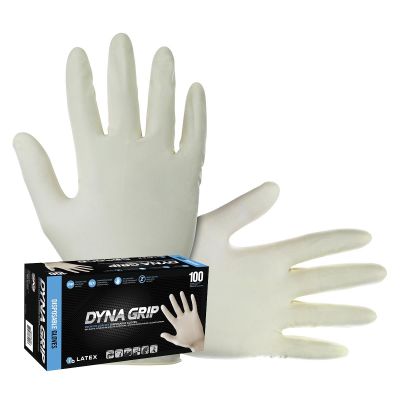 SAS650-1000 image(0) - SAS Safety Dyna Grip 8mil PF Latex Gloves, XSmall