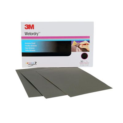 MMM2625 image(0) - 3M Imperial Wetordry 02625 434Q Series Abrasive Sheet, 5-1/2 in W x 9 in L, 2500 Grit, Fine Grade, Black