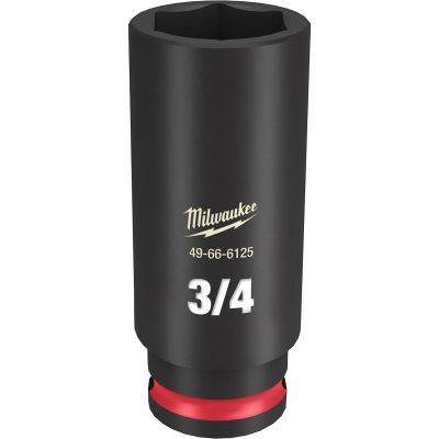 MLW49-66-6125 image(1) - Milwaukee Tool SHOCKWAVE Impact Duty  3/8"Drive 3/4" Deep 6 Point Socket