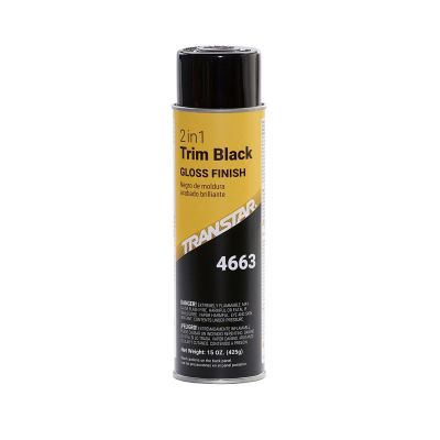 TRP4663 image(0) - Transtar Autobody Products 4663 2 in 1 Trim, 20 oz Aerosol Can, Gloss Black, 5 to 10 min Curing