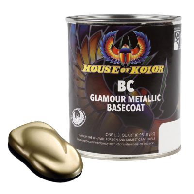HOKC2C-BC12-Q01 image(0) - House Of Kolor SHIMRIN C2C-BC12-Q01 C2C Glamour Metallics Series Universal Basecoat, 1 qt Can, Zenith Gold