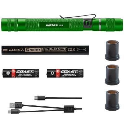 COS21519 image(0) - COAST Products HP3R 500 Lumen Rechargeable Penlight with Twist Focus - Green