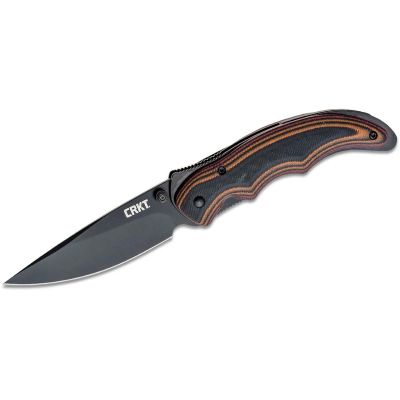 CRK1105K image(0) - CRKT (Columbia River Knife) Endorser 8Cr14MoV Oxide Plain Blade Assisted Folding Knife with Liner Lock G10 Handle - Black
