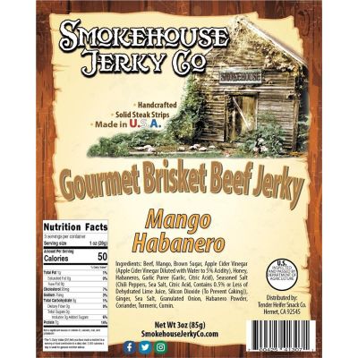 THS413071 image(0) - Tender Heifer Snack Co. Mango Habanero Gourmet Beef Brisket Jerky - 3 Ounce