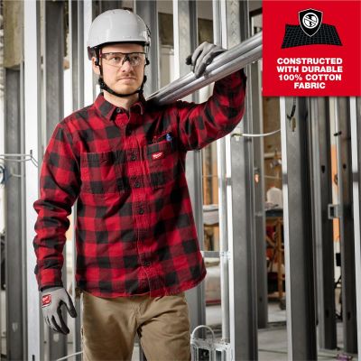 MLWM551R-XL image(1) - Milwaukee Tool GRIDIRON Flannel Shirt - Red - XL