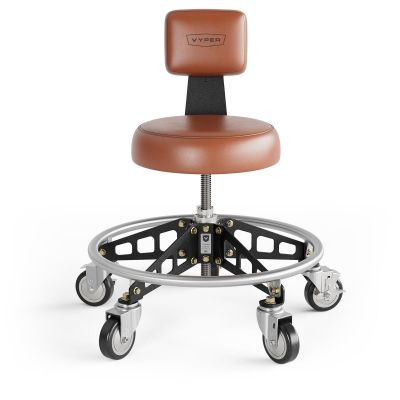 VYPRSM-BR-B-ACM image(0) - Vyper Industrial 400 lb Capacity Robust Steel Max Acme Rod Shop Chair - Brown/Black