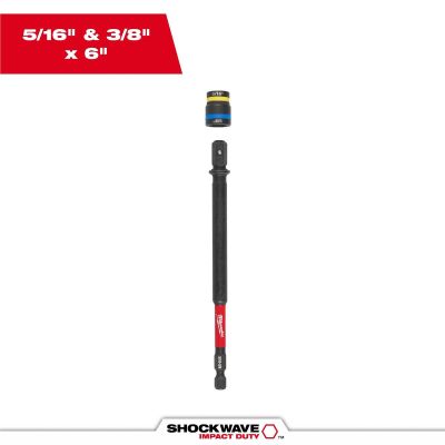 MLW49-66-4746 image(0) - Milwaukee Tool SHOCKWAVE Impact Duty 5/16 Inch and 3/8 Inch x 6 Inch QUIK-CLEAR 2-in-1 Magnetic Nut Driver
