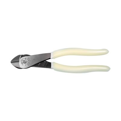 KLED2488GLW image(0) - Klein Tools Diagonal Cutting Pliers, Angled Head, High-Visibility, 8-Inch