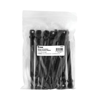 TIT85551 image(1) - Titan 10 pk. 1/2 in drive 6 in. Wobble Socket Adapter