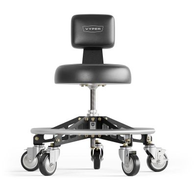 VYPRSM-B-B-ACM image(0) - Vyper Industrial 400 lb Capacity Robust Steel Max Acme Rod Shop Chair - Black/Black