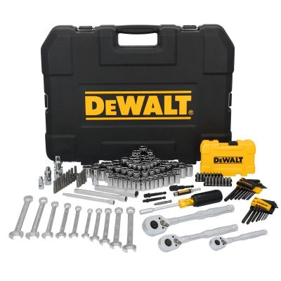 DWTDWMT45411 image(0) - DeWalt 155Pc 14/38/12Dr Socket Set W/Pta Box