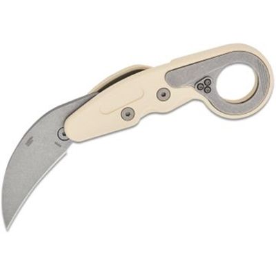 CRK4041S image(0) - CRKT (Columbia River Knife) Provoke AUS 8 Stonewash Plain Blade Folding Knife with Kinematic Grivory Handle - Sand White