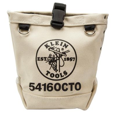 KLE5416TBR image(0) - Klein Tools Tool Pouch, Bolt Retention Pouch, Canvas, Tunnel Connect, 5x10x9-Inch