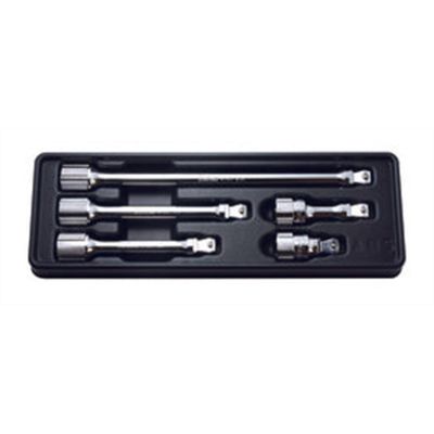 KKNPK4763-5 image(0) - Ko-ken USA 1/2 Sq. Dr. Wobble-Fix Extension Bar set 50-250mm ABS Tray 5 pieces