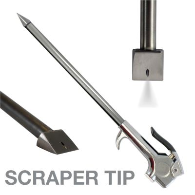 IPA8057 image(0) - Innovative Products Of America The Air-Scraper Blow Gun combines air pressure and scouring action to remove and blow away stuck-on debris faster than other methods