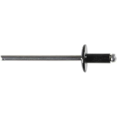 AVC16834 image(0) - AUVECO 16834 Windshield Blind Rivet, 1/8 in Dia x 1/8 to 3/16 in Grip Range, Aluminum Rivet/Mandrel, Black