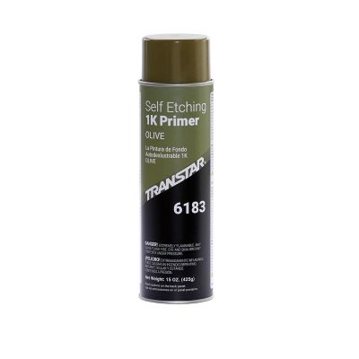 TRP6183 image(0) - Transtar Autobody Products 6183 Self-Etching 1K Primer, 20 oz Aerosol Can, Olive Green