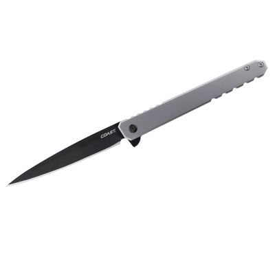 COS30857 image(0) - COAST Products LX534 1919 Founders Series Origin Assisted Open Titanium Nitride Coated 9Cr18Mov Drop Point Blade with Frame Lock Folding Pocket Knife - Black/Silver