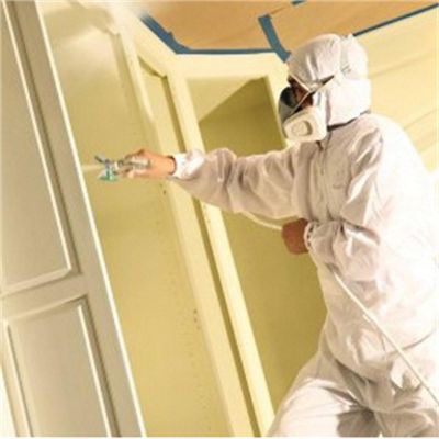 TRC28041 image(0) - TRIMACO SuperTuff 28041 Anti-Static Breathable Painter's Spray Suit, Medium, White, 100% Polyester