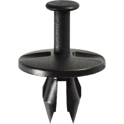 AVC14010 image(0) - AUVECO 14010 Push-Type with Open End Fascia Retainer, 1 in Dia Head x 23/32 in L Stem, Nylon, Black