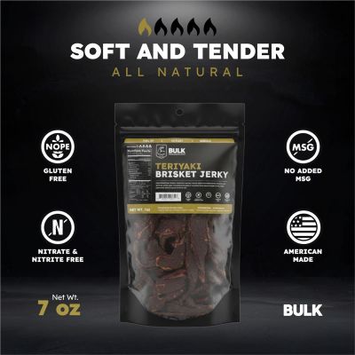 BLOISN-TRBR-712 image(0) - BULK Jerky Teriyaki Brisket Beef Jerky - 7 ounce package (12 Packages)