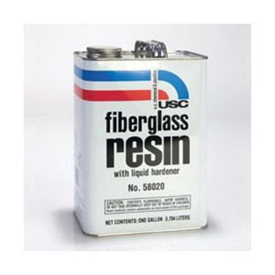 USC58020 image(0) - US Chemical 58020 Fiberglass Resin, 1 gal Can, Amber, Liquid