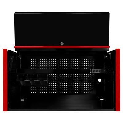EXTDX412501HCBKRD image(0) - Extreme Tools DX Series 41in W X 25in D Extreme Power Workstation Hutch Black with Red Handle