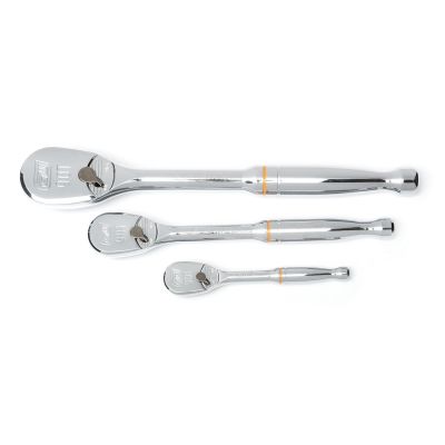 KDT81206T image(1) - GearWrench 3 Piece 1/4 Inch, 3/8 Inch & 1/2 Inch Drive 90-Tooth Teardrop Ratchet Set