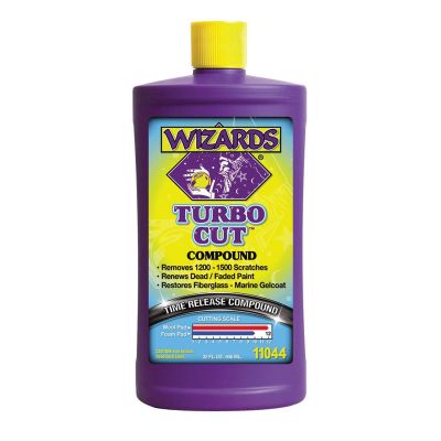 WZP11045 image(0) - Wizards Products TURBO CUT 11045 Time Release Compound, 2 oz Bottle, High-Gloss, White, Liquid