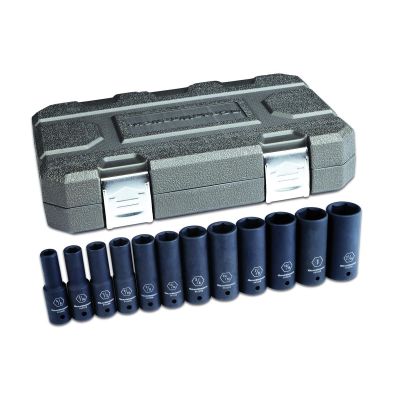 KDT84942N image(0) - GearWrench 12 Piece 1/2 Inch Drive 6 Point Deep Impact SAE Socket Set