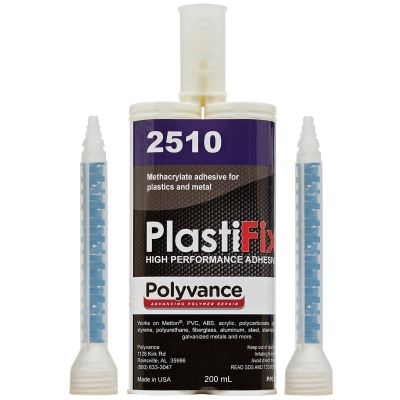 URE2510 image(0) - Urethane Supply Co. Polyvance PlastiFix 2510 High Performance Adhesive, 200 mL Cartridge, Off-White, Viscous Liquid