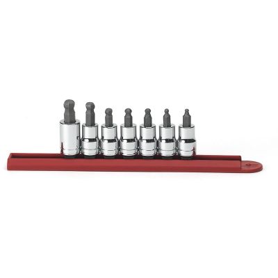 KDT80586 image(0) - GearWrench 7 Piece 3/8 Inch Drive Ball End Hex Bit SAE Socket Set